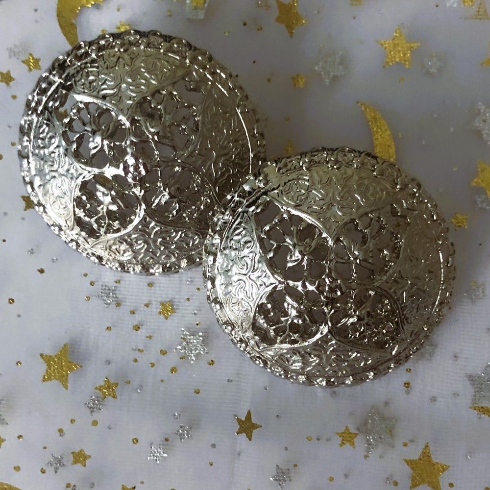 Vintage Round Silver Earrings
